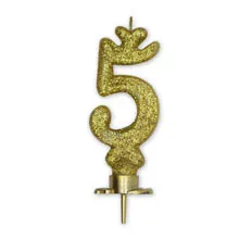 Candelina Classica Oro  Glitter 8,5 cm