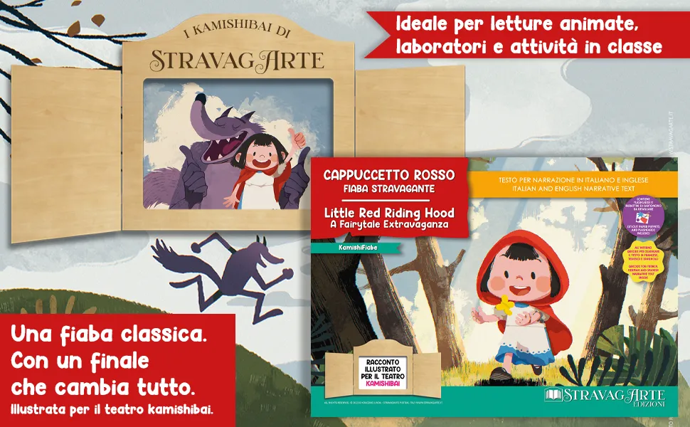 CAPPUCCETTO ROSSO – FIABA STRAVAGANTE- storia kamishibai bilingue - immagine 7