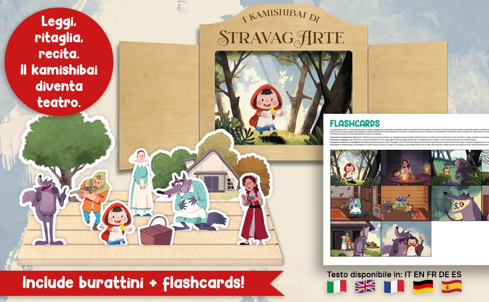 CAPPUCCETTO ROSSO – FIABA STRAVAGANTE- storia kamishibai bilingue - immagine 9