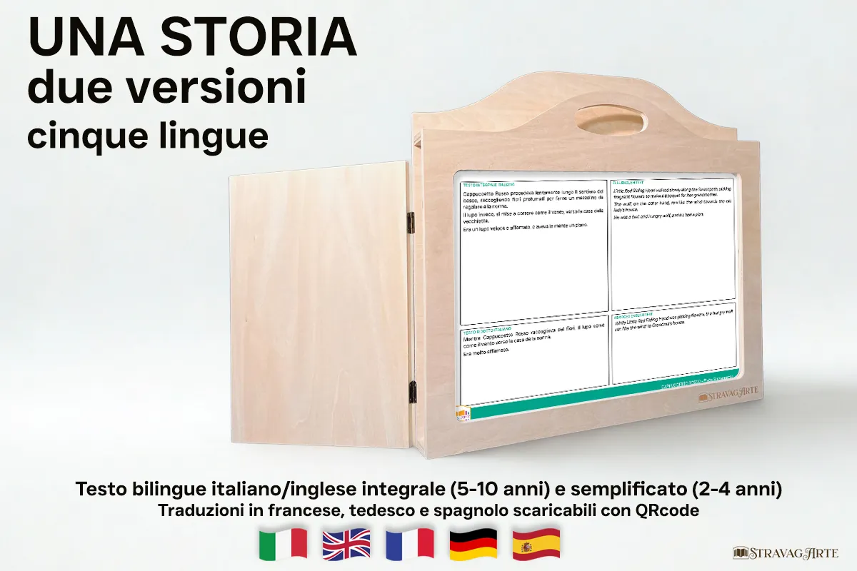 CAPPUCCETTO ROSSO – FIABA STRAVAGANTE- storia kamishibai bilingue - immagine 5