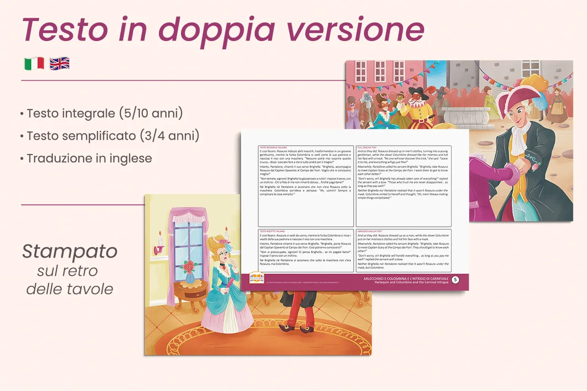 Arlecchino e Colombina e l’Intrigo di Carnevale – storia kamishibai bilingue - immagine 9