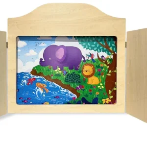 Pacchetto kamishibai risparmio con teatrino in legno naturale, storie e accessori per IRC