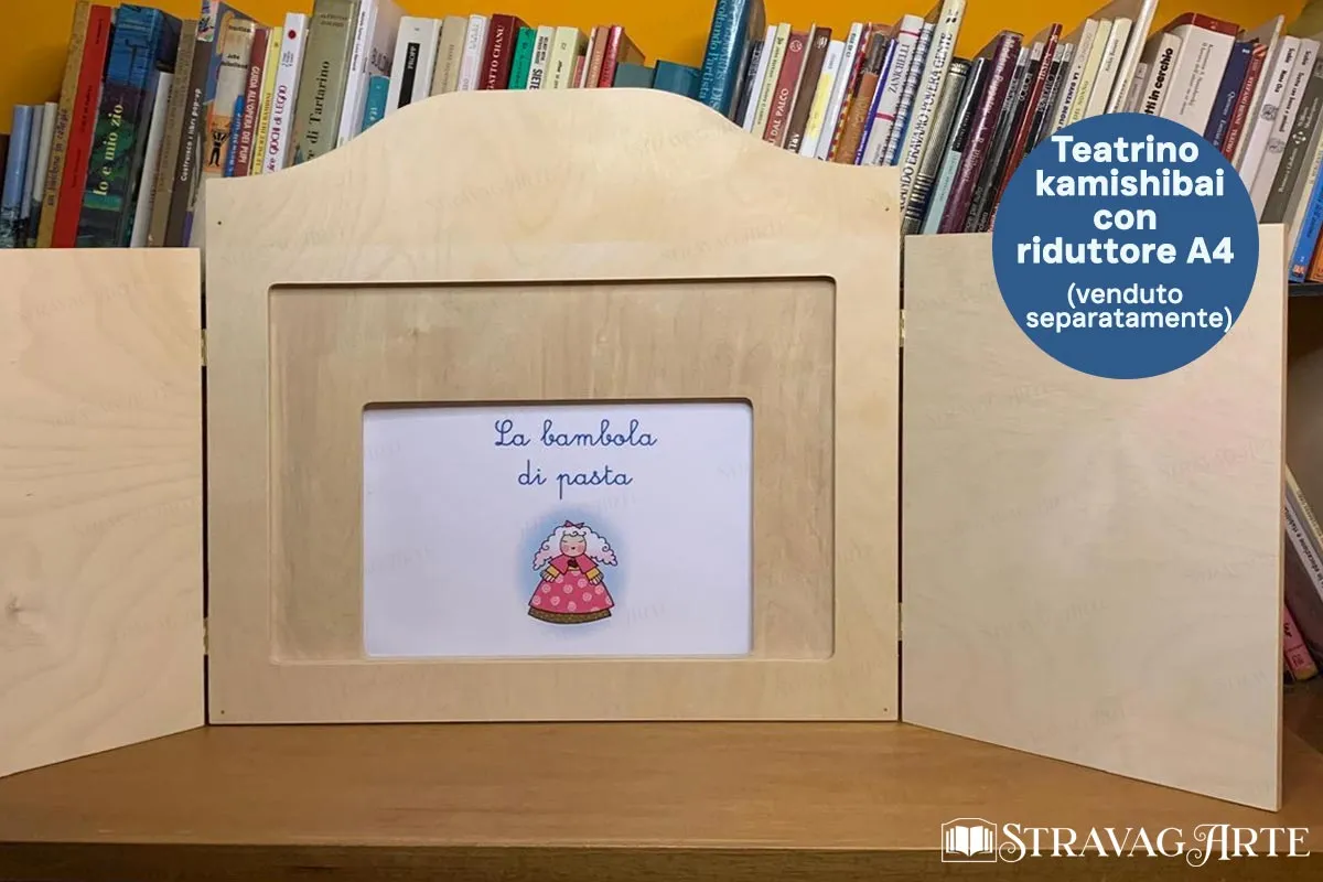 Teatrino Kamishibai in legno non trattato – con manuale illustrato incluso - immagine 8