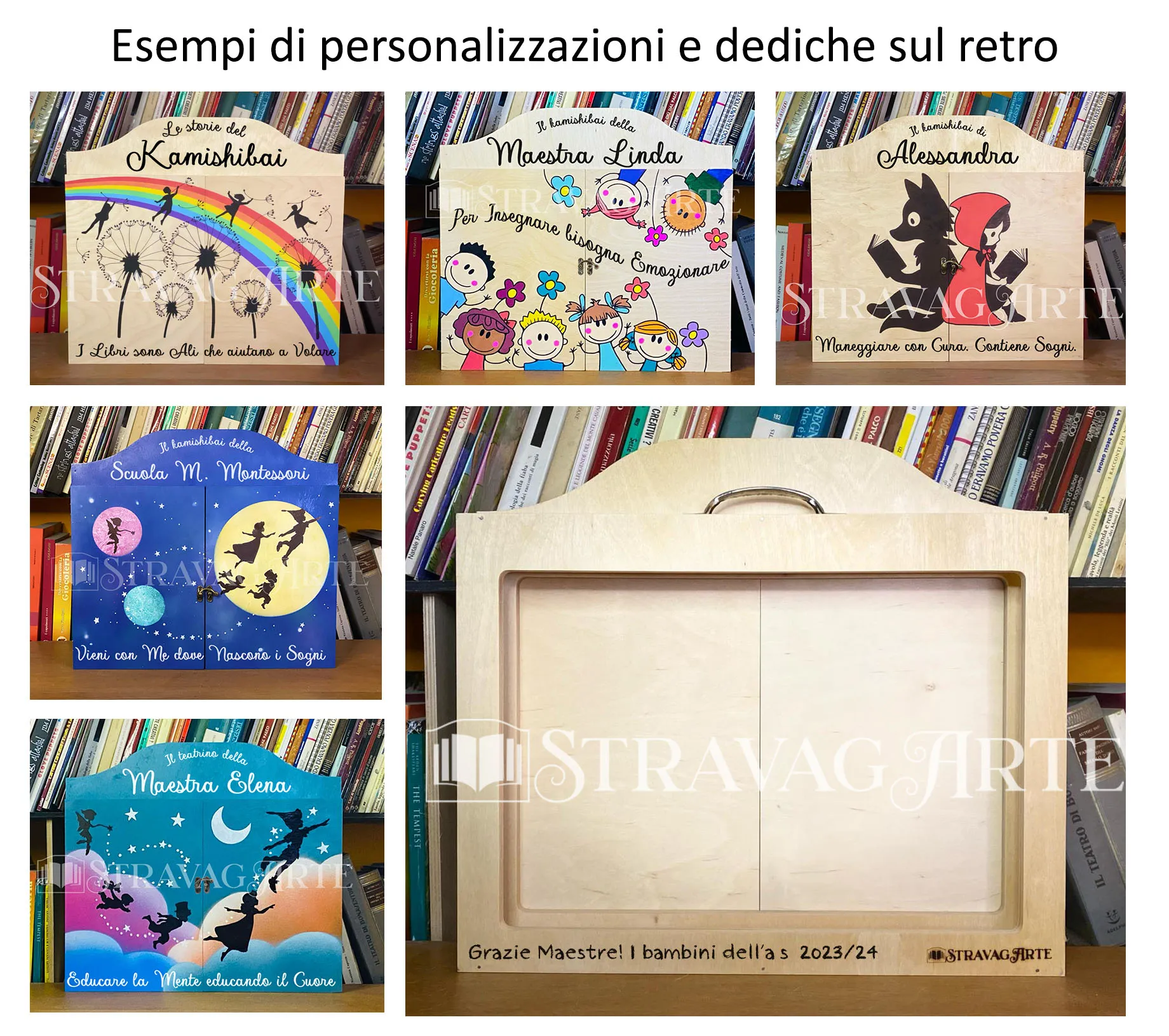 Teatrino kamishibai A3 Legno di Betulla Personalizzabile – LN018 - immagine 4