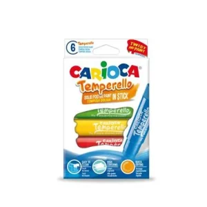 Carioca Temperello Tempera Solida in Stick – Set da 6